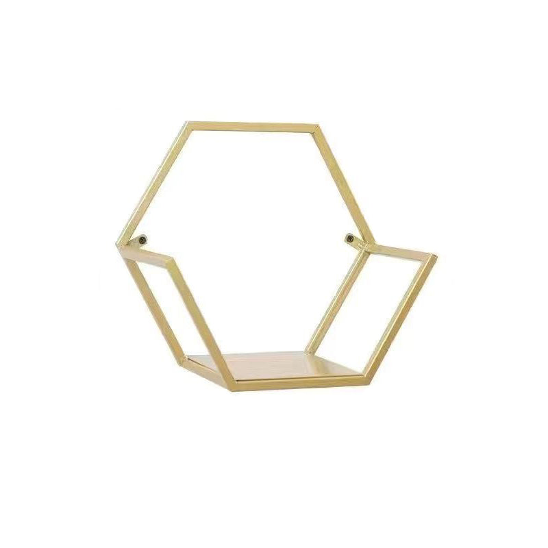 Iron Closed Back Bookshelf Gold and Black Industrial Wall Unit Bookshelf