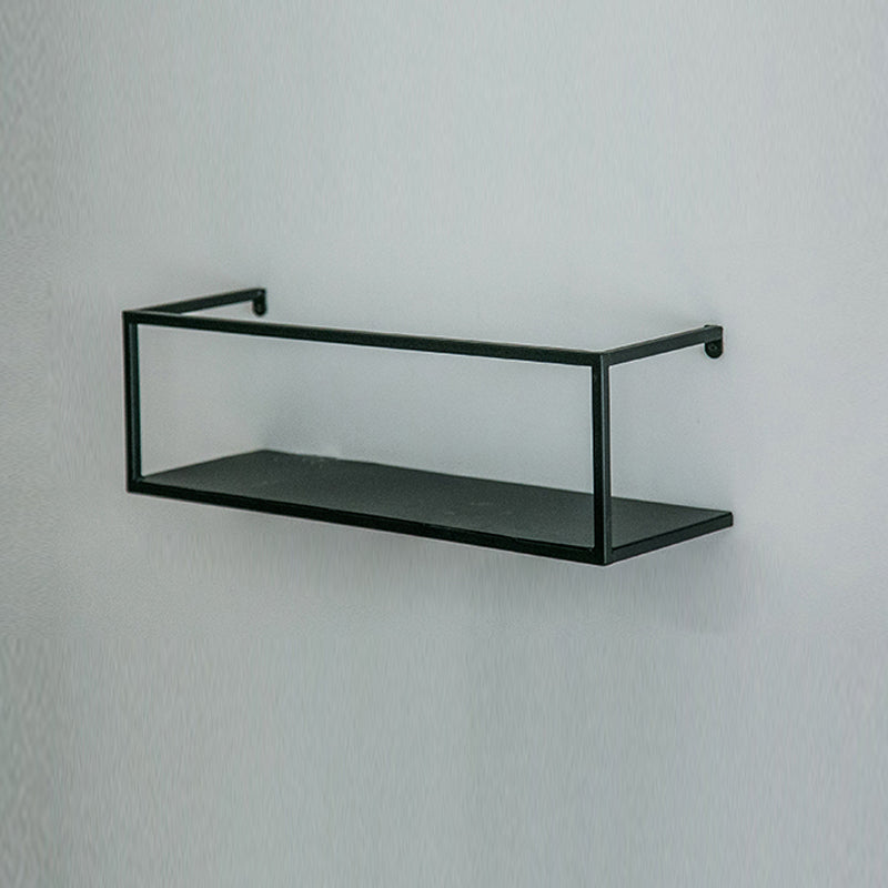 Iron Closed Back Bookshelf Gold and Black Industrial Wall Unit Bookshelf