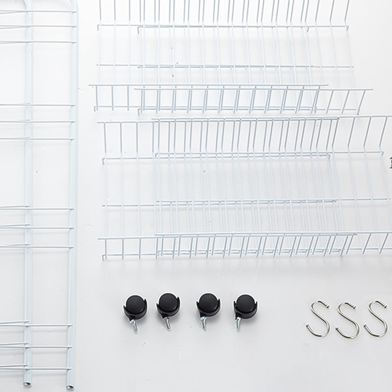 Contemporary Style Metal Geometric Bookcase Open Back Bookcase with Wheels