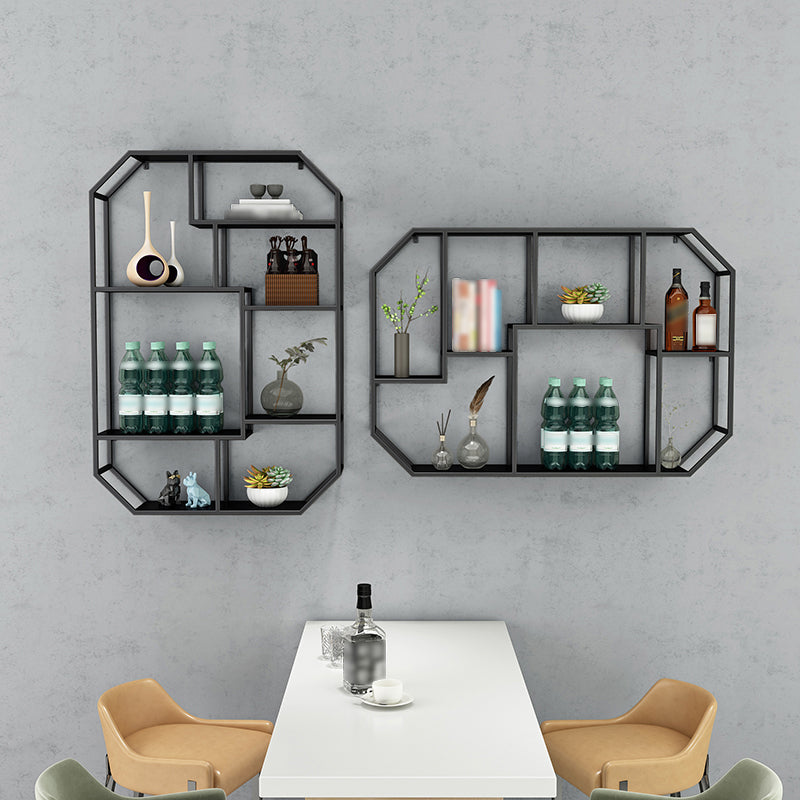 Iron Contemporary Wall Unit Bookshelf 4/5/6-Shelf Closed Back Bookshelf