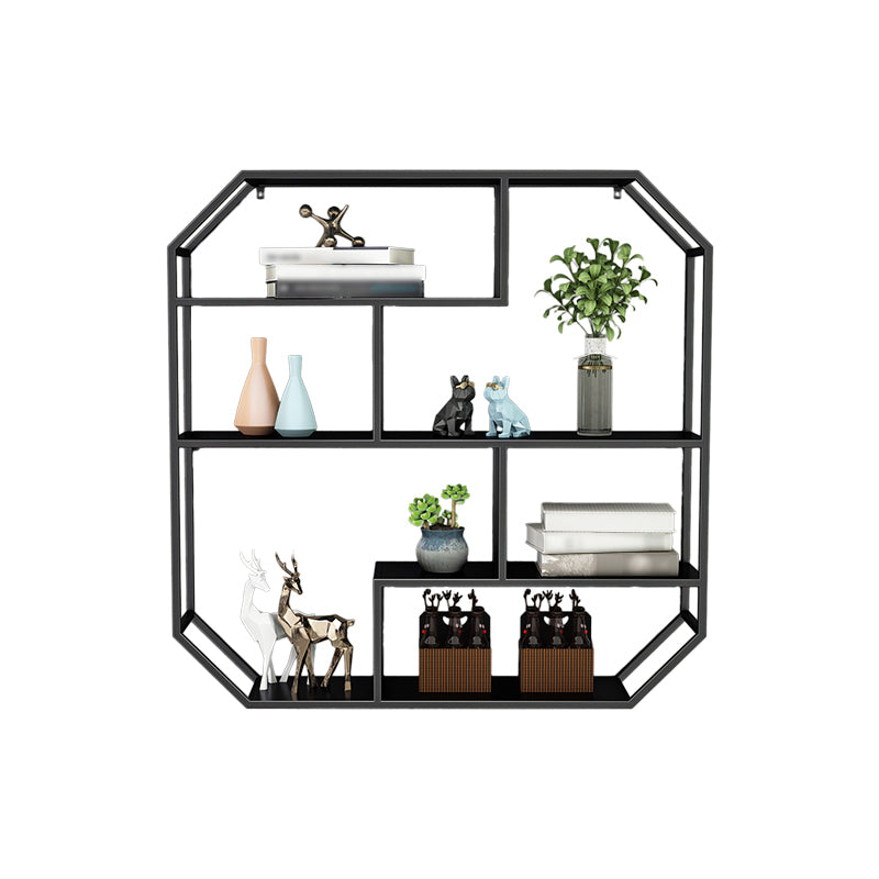 Iron Contemporary Wall Unit Bookshelf 4/5/6-Shelf Closed Back Bookshelf