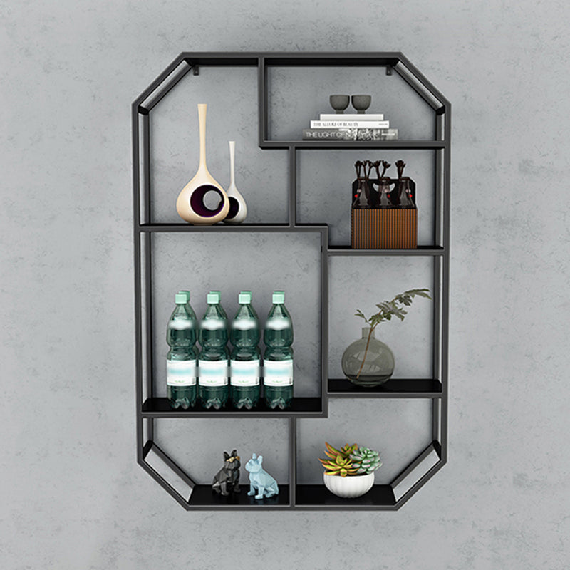 Iron Contemporary Wall Unit Bookshelf 4/5/6-Shelf Closed Back Bookshelf