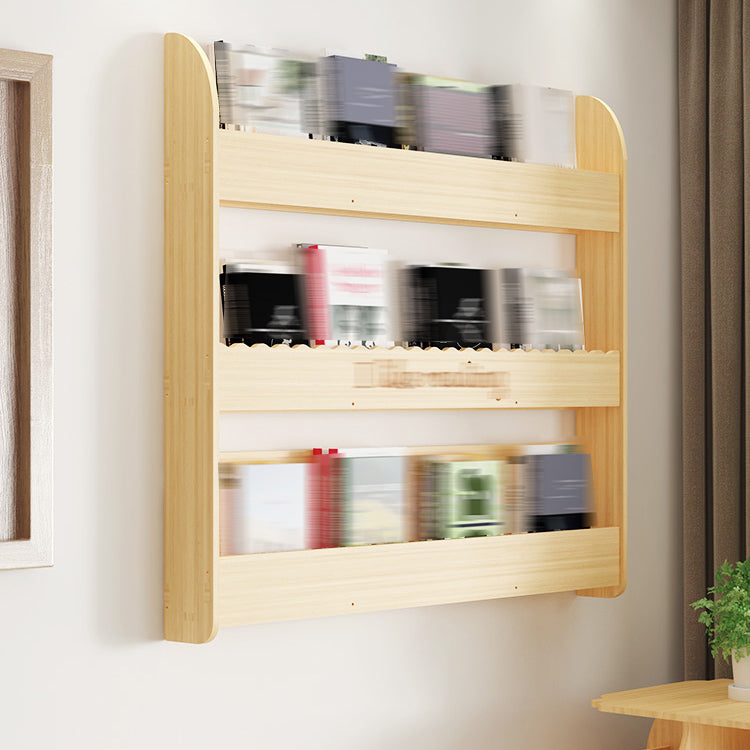 Modern Style Wooden Bookshelf Wall Mounted Shelf Bookcase for Study Room