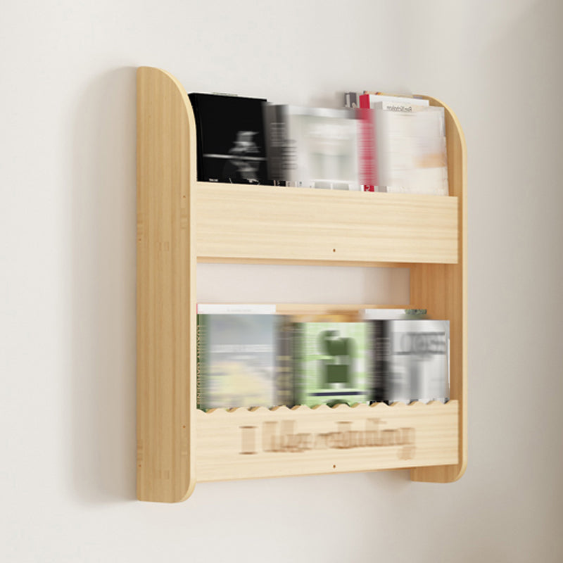 Modern Style Wooden Bookshelf Wall Mounted Shelf Bookcase for Study Room