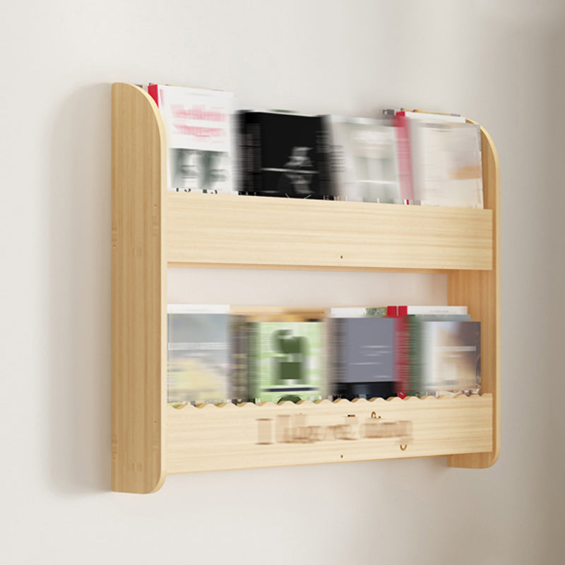 Modern Style Wooden Bookshelf Wall Mounted Shelf Bookcase for Study Room