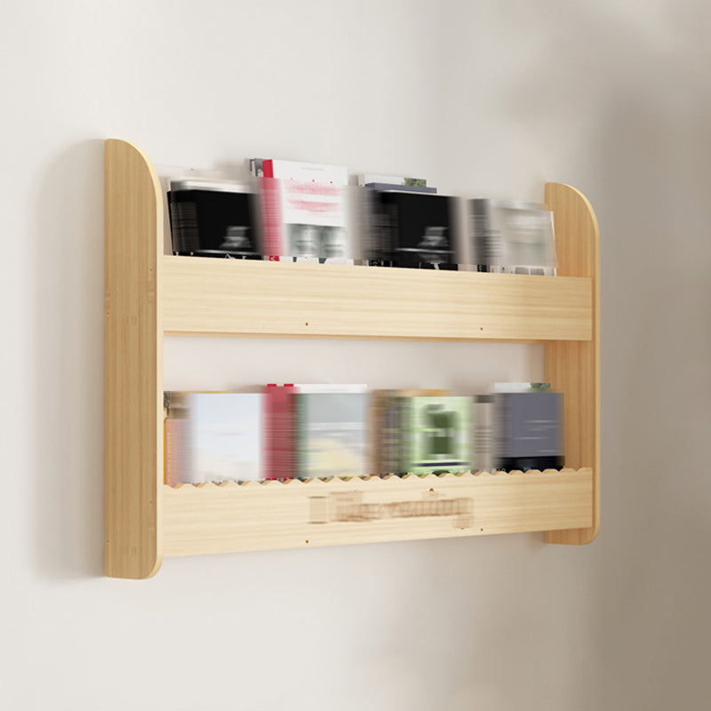 Modern Style Wooden Bookshelf Wall Mounted Shelf Bookcase for Study Room