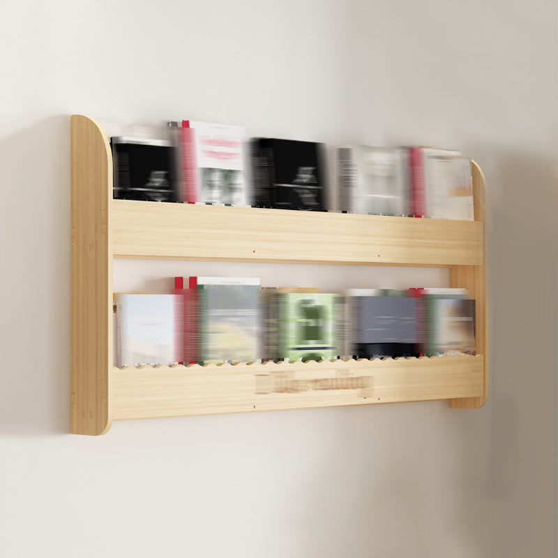 Modern Style Wooden Bookshelf Wall Mounted Shelf Bookcase for Study Room
