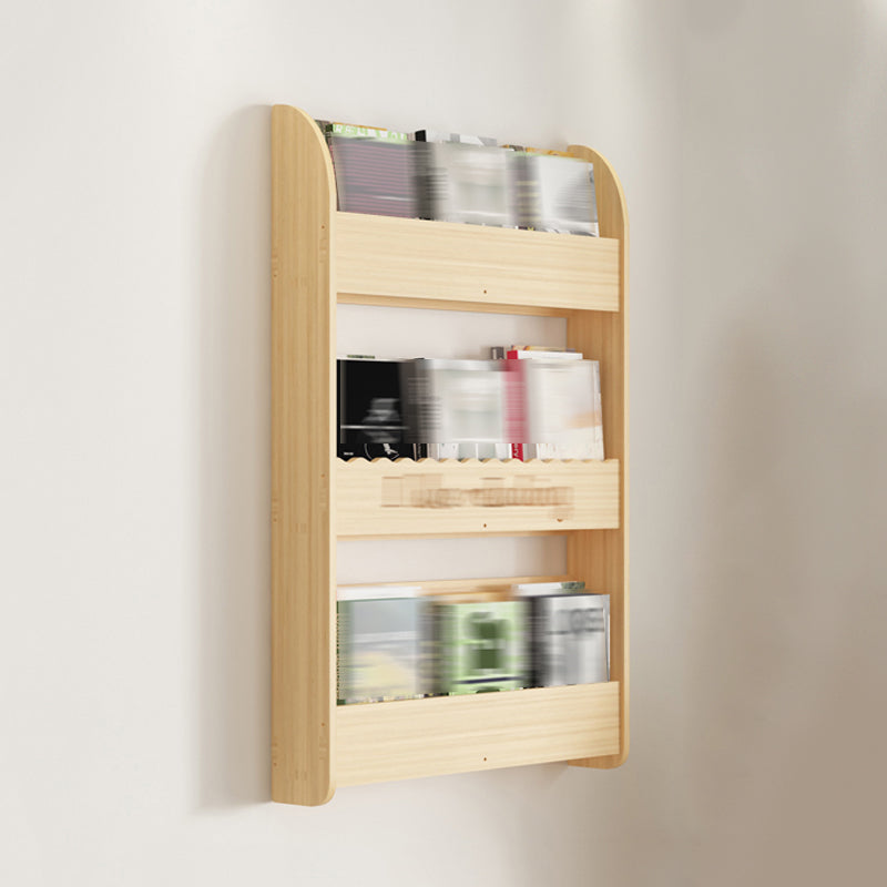 Modern Style Wooden Bookshelf Wall Mounted Shelf Bookcase for Study Room