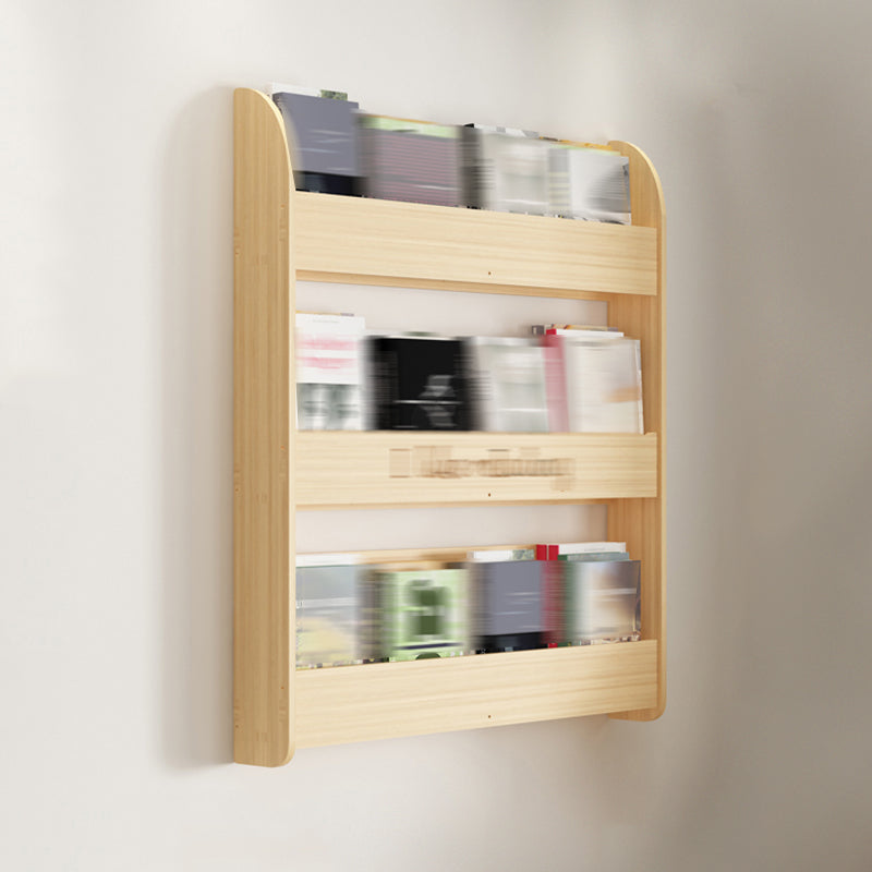 Modern Style Wooden Bookshelf Wall Mounted Shelf Bookcase for Study Room