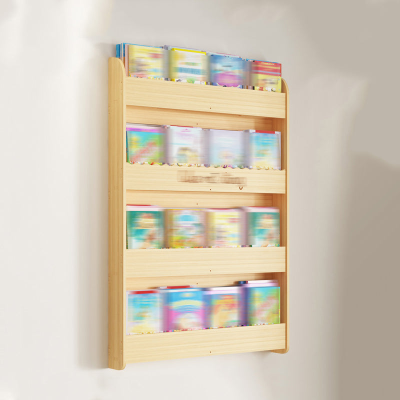 Modern Style Wooden Bookshelf Wall Mounted Shelf Bookcase for Study Room