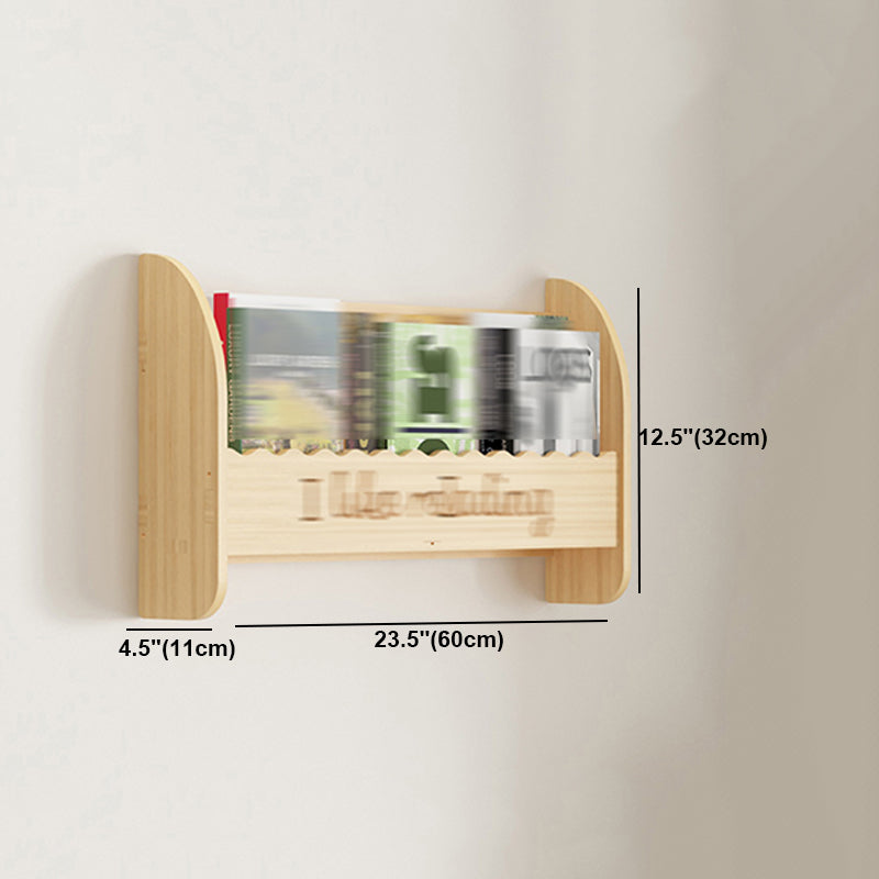 Modern Style Wooden Bookshelf Wall Mounted Shelf Bookcase for Study Room