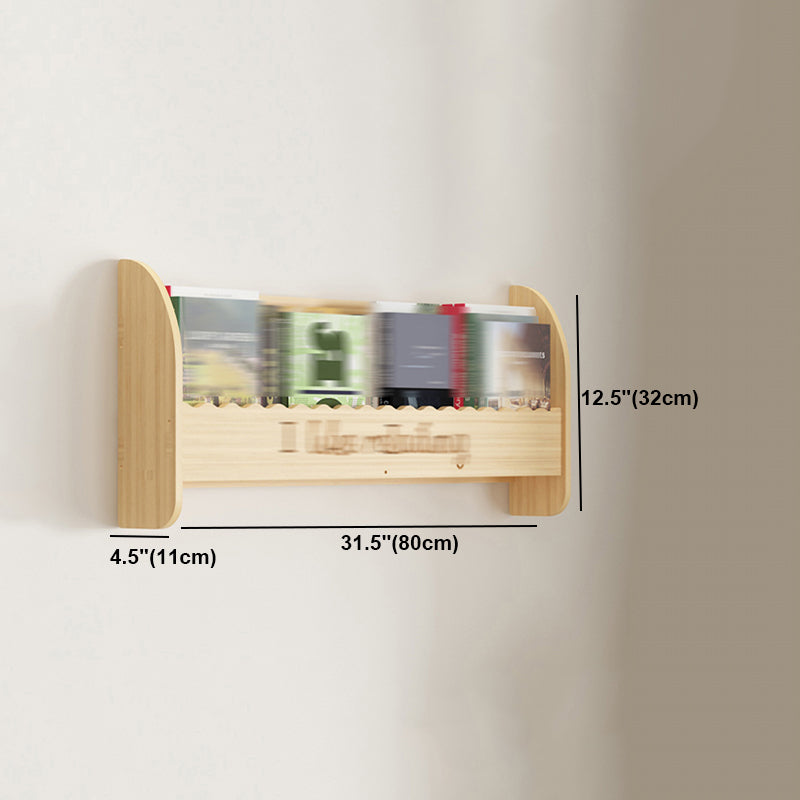 Modern Style Wooden Bookshelf Wall Mounted Shelf Bookcase for Study Room