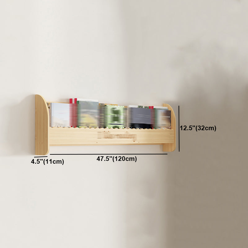 Modern Style Wooden Bookshelf Wall Mounted Shelf Bookcase for Study Room