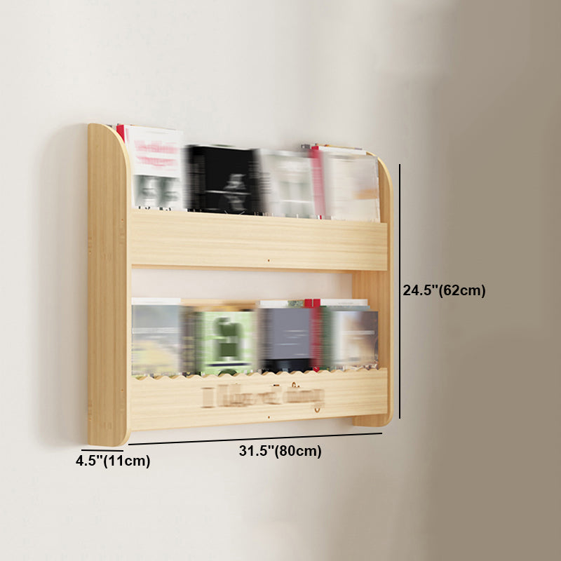 Modern Style Wooden Bookshelf Wall Mounted Shelf Bookcase for Study Room