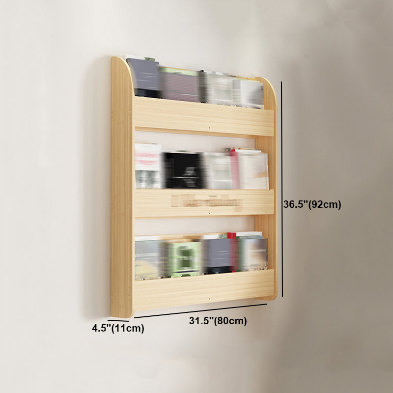 Modern Style Wooden Bookshelf Wall Mounted Shelf Bookcase for Study Room