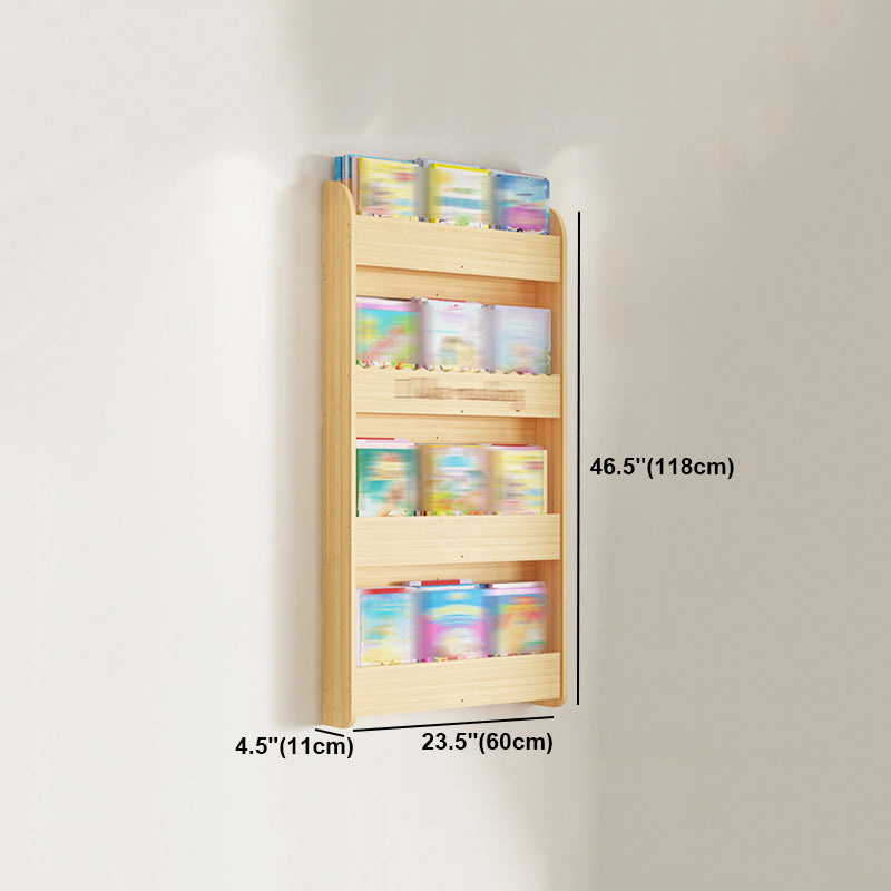 Modern Style Wooden Bookshelf Wall Mounted Shelf Bookcase for Study Room