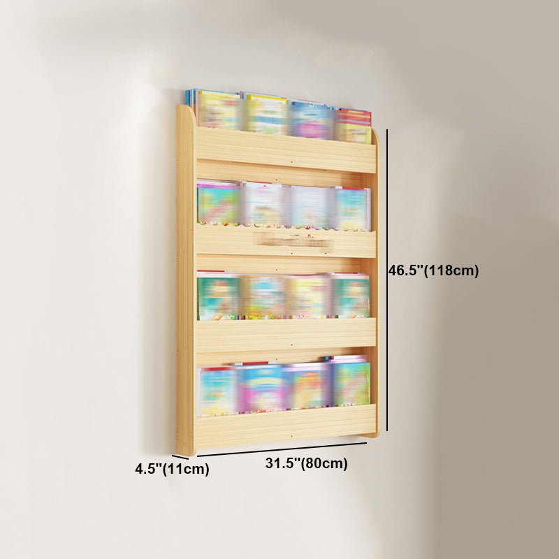 Modern Style Wooden Bookshelf Wall Mounted Shelf Bookcase for Study Room