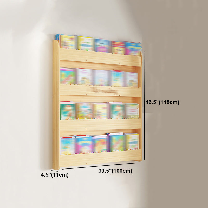 Modern Style Wooden Bookshelf Wall Mounted Shelf Bookcase for Study Room