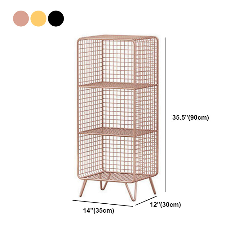 Closed Bookcase Shelf Industrial Metal Shelves for Study Room
