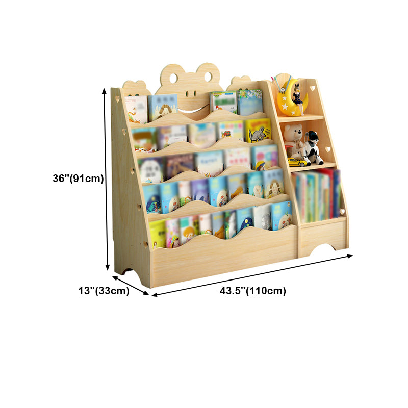 Ladder Bookcase Solid Wood Contemporary Style Bookshelf for Study Room