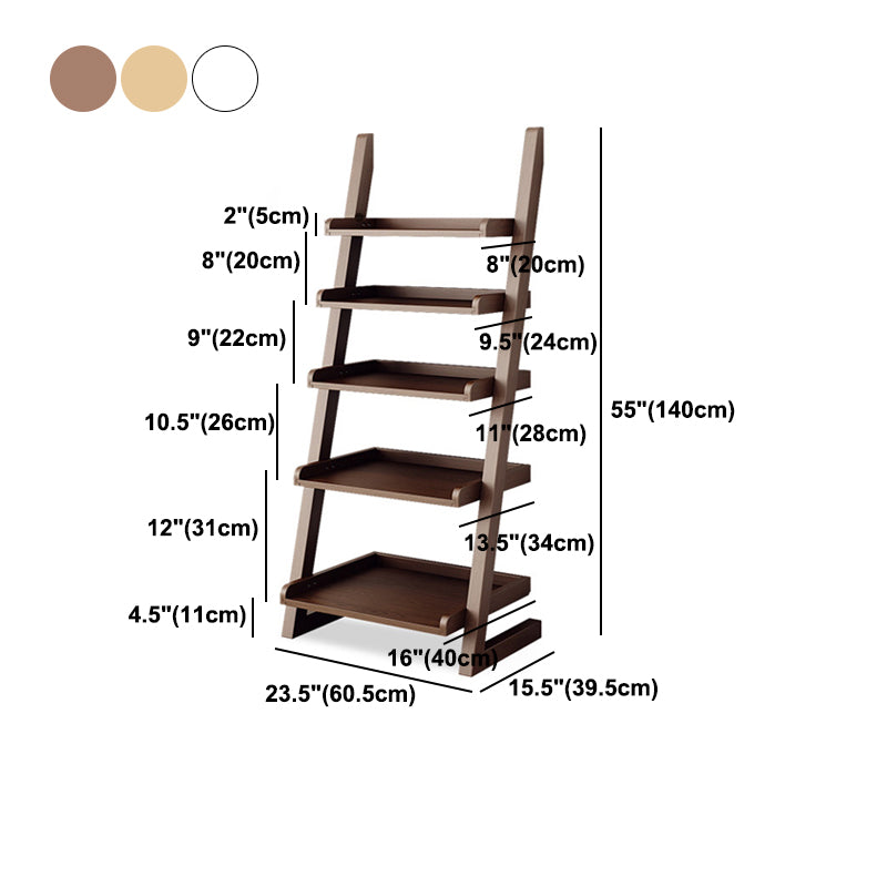 Modern Style Ladder Bookshelf Massivholzregal Bücherregal für Zuhause