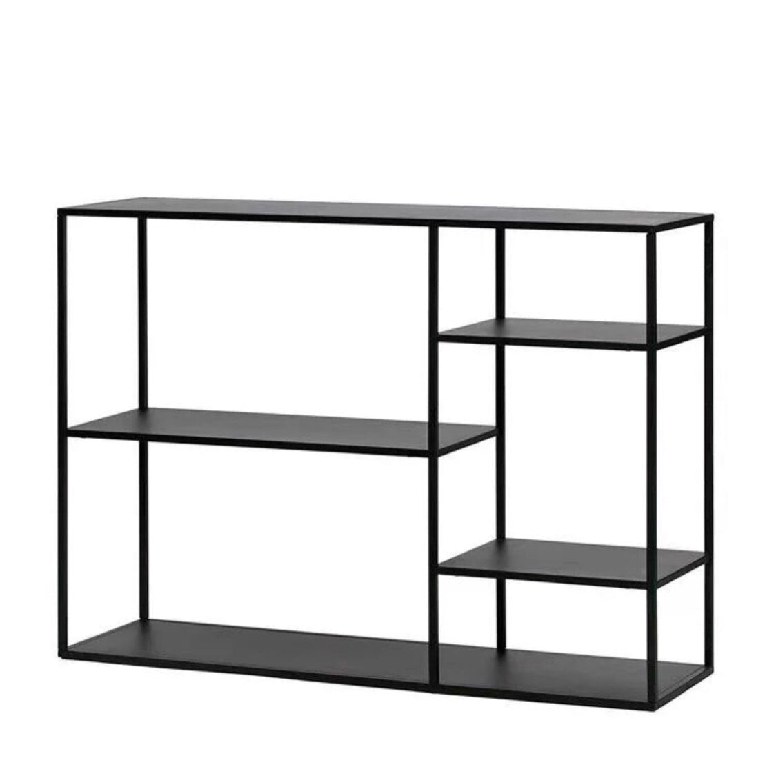 Minimalist Open Etagere Bookcase with Metal Rectangular Shelves Bookcase