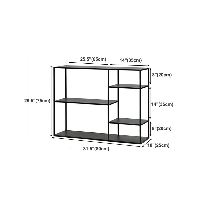 Minimalist Open Etagere Bookcase with Metal Rectangular Shelves Bookcase