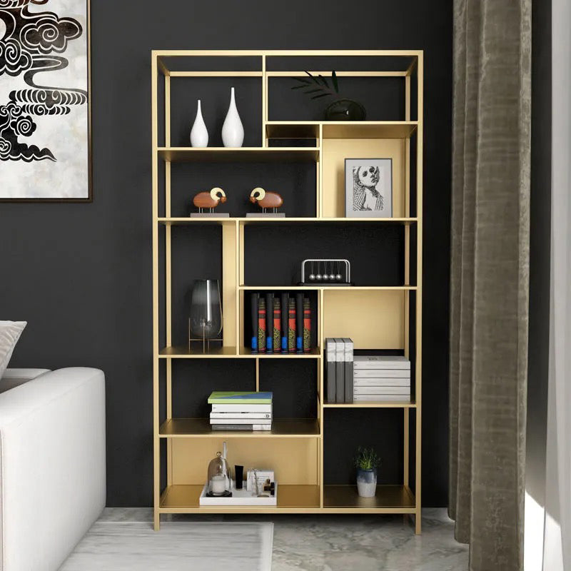 Open Etagere Bookcase Modern Style Shelf Bookcase with Metal Material