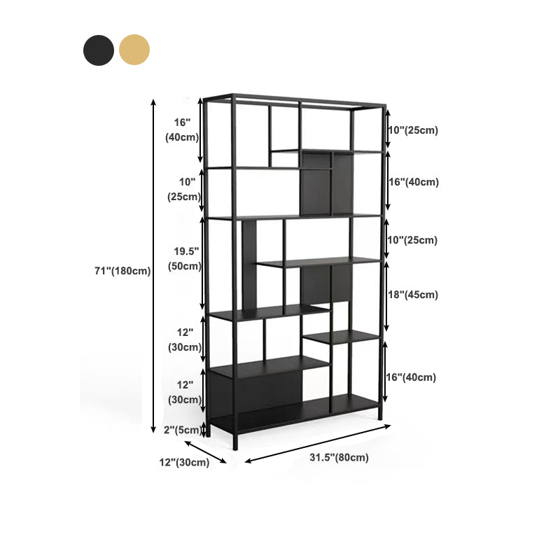 Open Etagere Bookcase Modern Style Shelf Bookcase with Metal Material