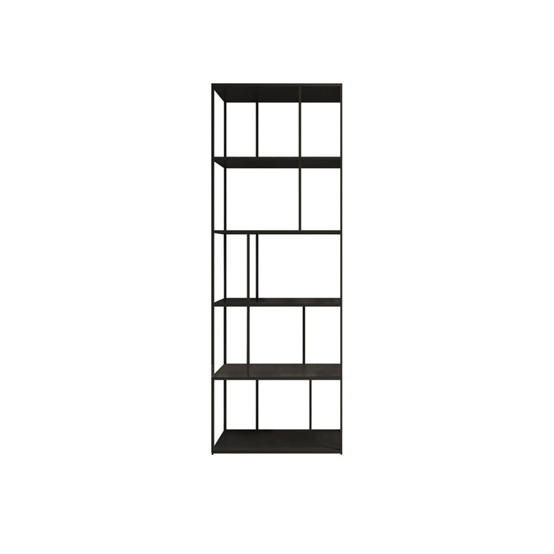 Industrial Style Metal Etagere Bookcase with Rectangular Shelves Bookcase