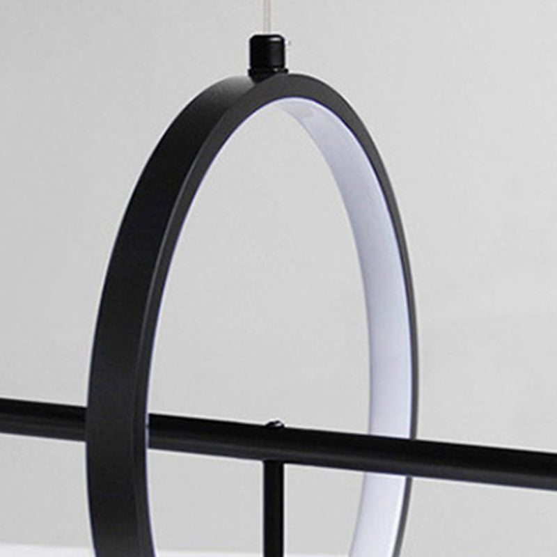 Black Island Lights Modern Multi-Head Restaurant Hanging Lampen met Globe Glass Shade