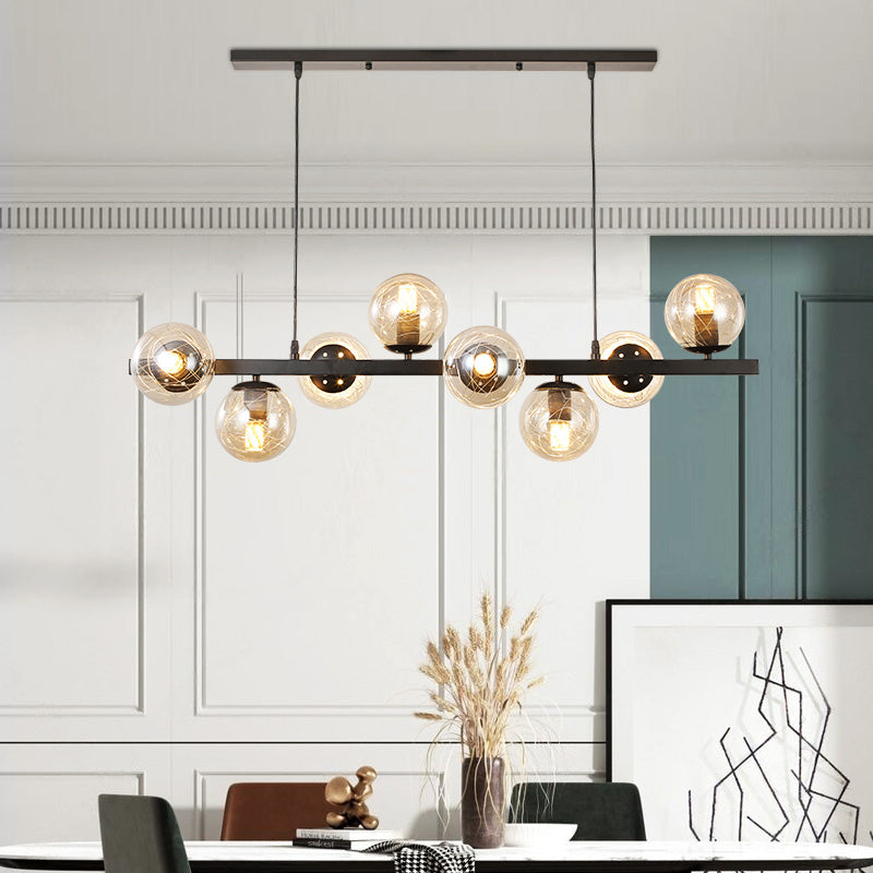 Globe Island Lights Modern Multi-Head Restaurant Hangende hanglampen met glazen schaduw