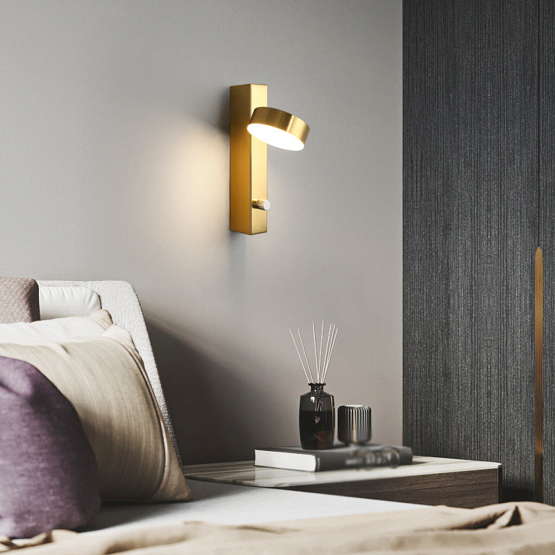 Modern Aluminum Rotatable Wall Light Geometric 8.5" High LED Wall Sconce for Bedroom