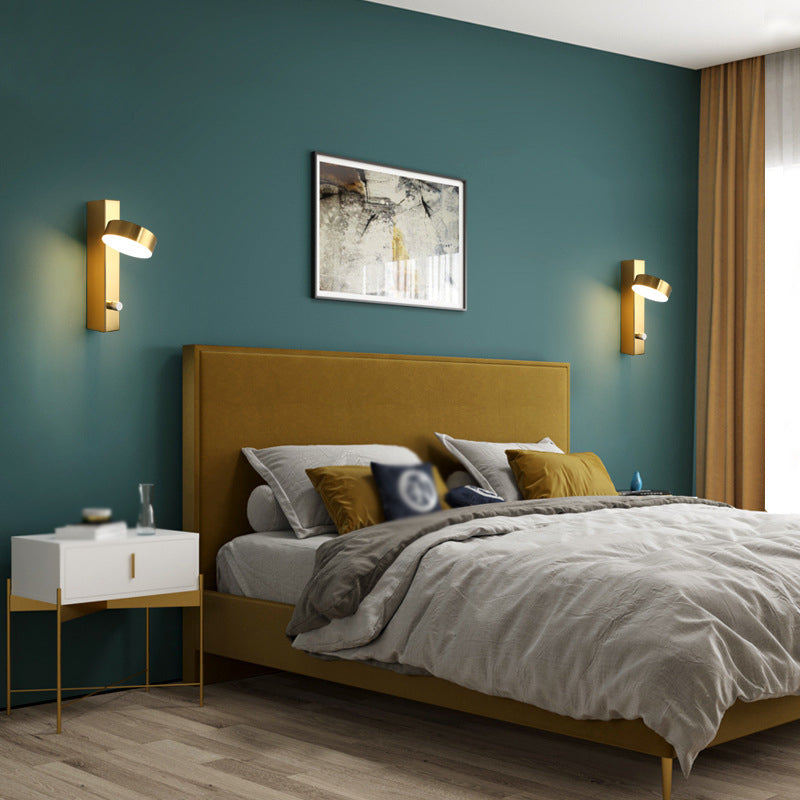 Modern Aluminum Rotatable Wall Light Geometric 8.5" High LED Wall Sconce for Bedroom