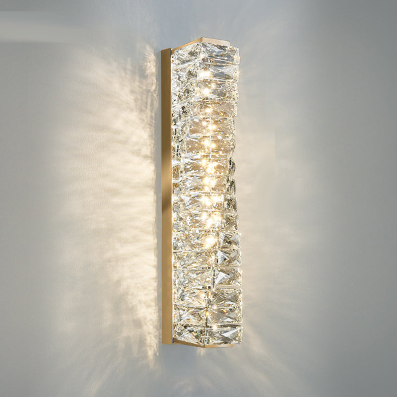 Postmodern Crystal Wall Light Geometric Shape 5" Wide Wall Sconce for Living Room