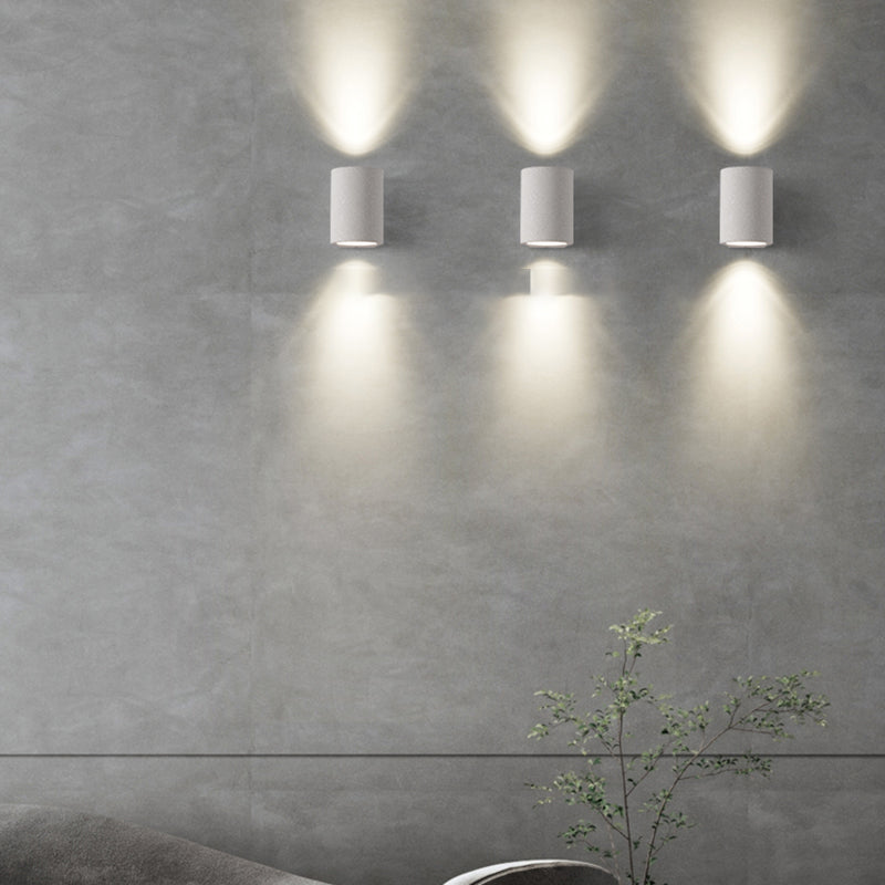 Cylindrical Cement Wall Washer Sconce Nordic Style Hallway Wall Light Fixture