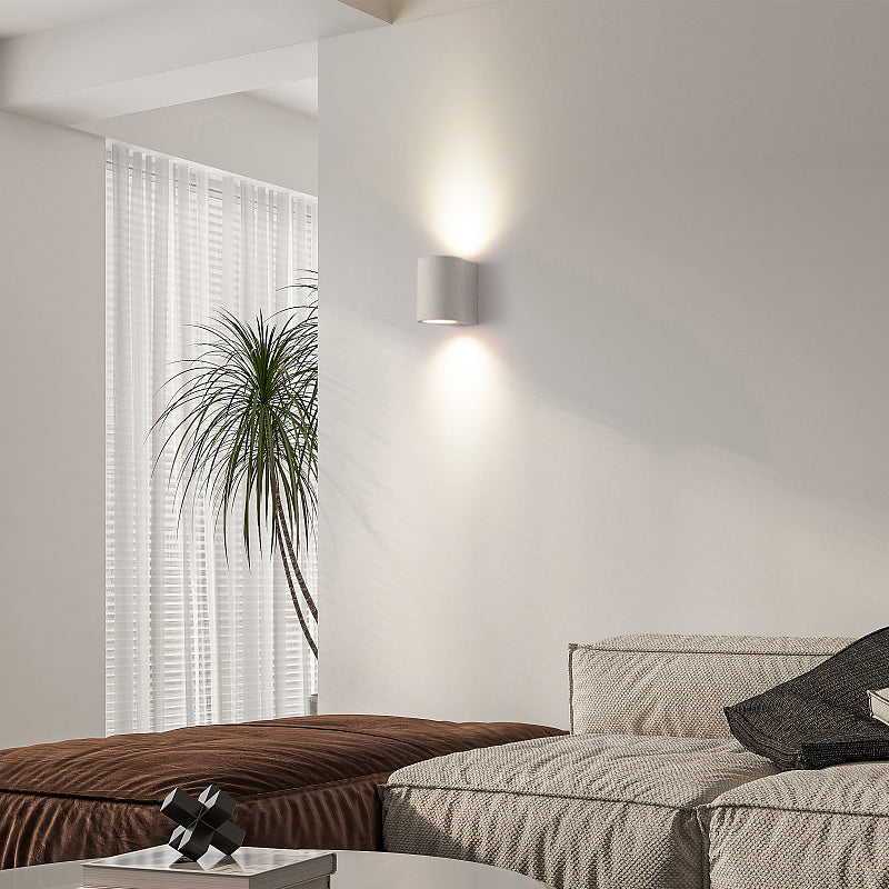 Cylindrical Cement Wall Washer Sconce Nordic Style Hallway Wall Light Fixture