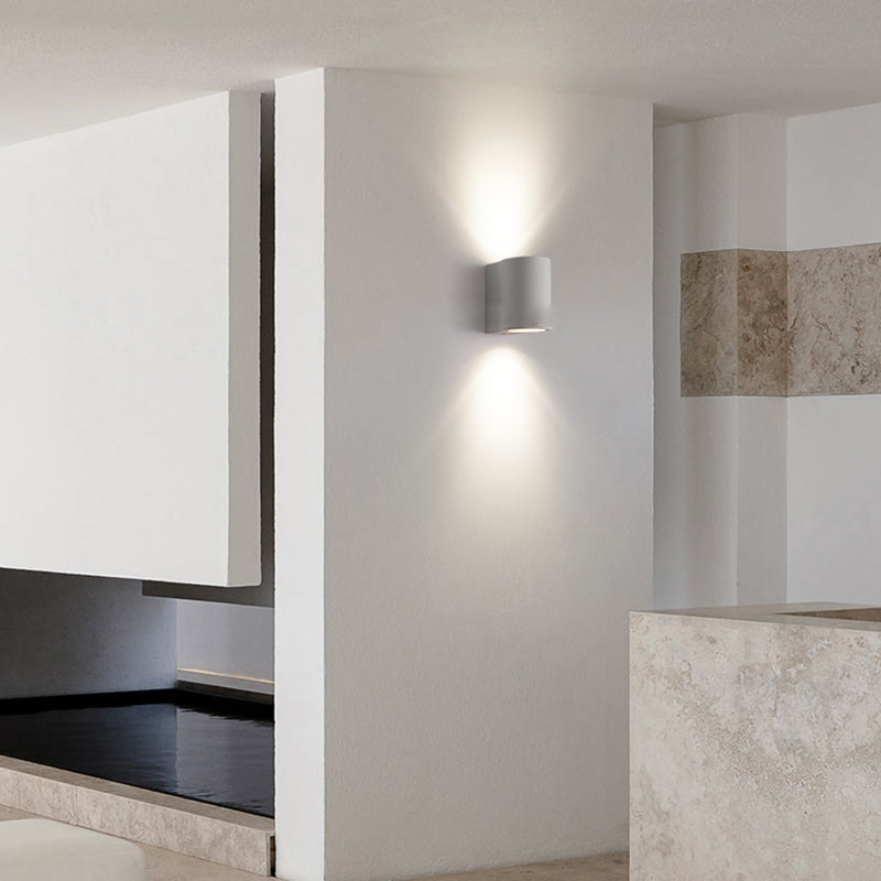 Cylindrical Cement Wall Washer Sconce Nordic Style Hallway Wall Light Fixture