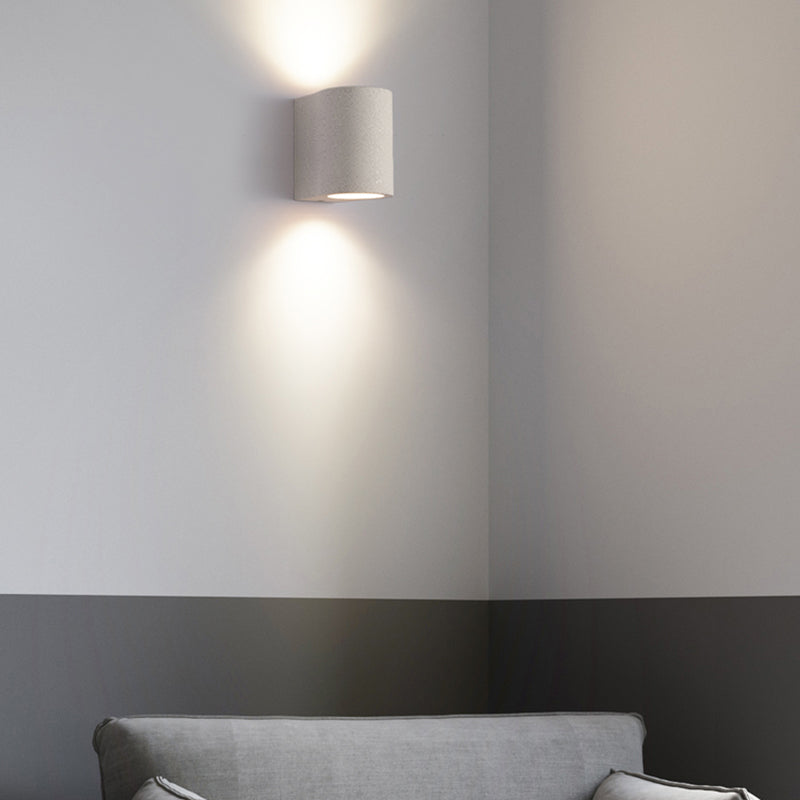 Cylindrical Cement Wall Washer Sconce Nordic Style Hallway Wall Light Fixture