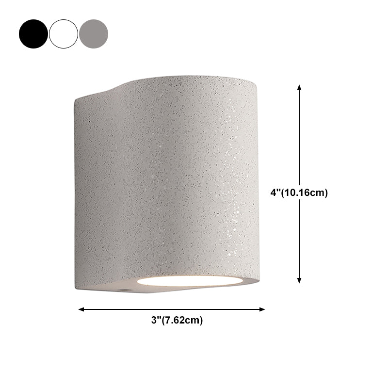 Cylindrical Cement Wall Washer Sconce Nordic Style Hallway Wall Light Fixture