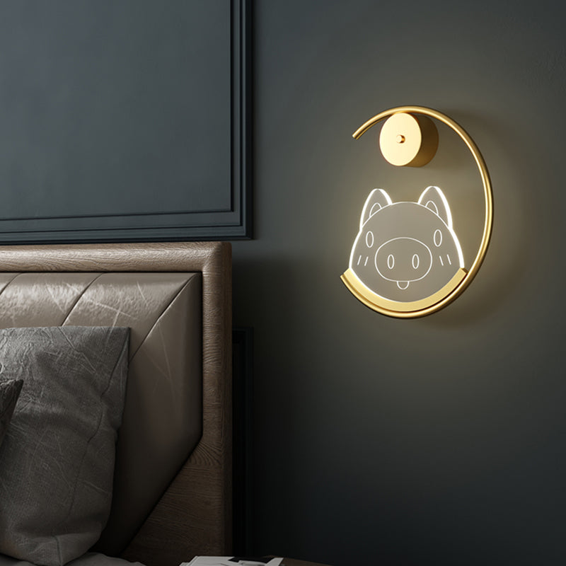 Stile per bambini a forma unica luci da parete in metallo lampade montate