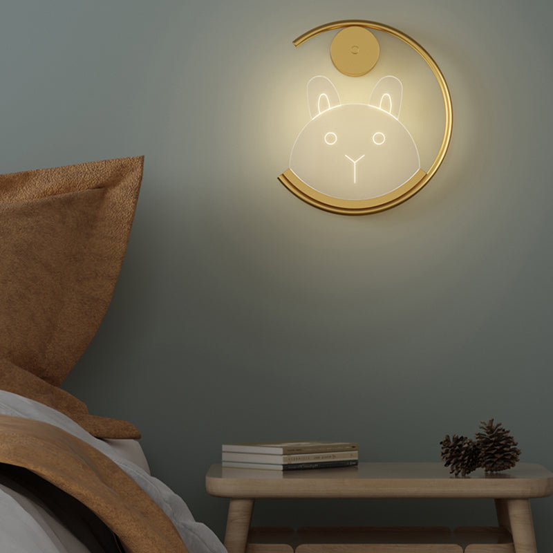 Stile per bambini a forma unica luci da parete in metallo lampade montate