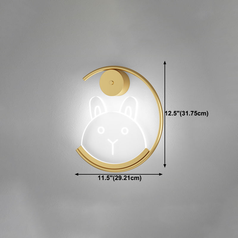 Stile per bambini a forma unica luci da parete in metallo lampade montate