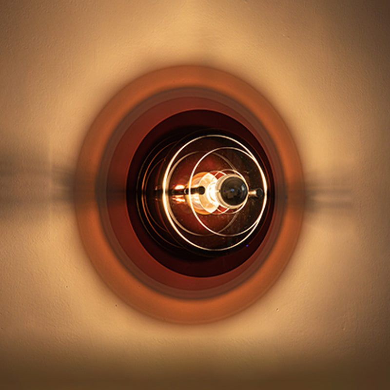 Creative Postmodern Round Sconce Lamp Acrylic 1-Light Staircase Wall Light Fixture