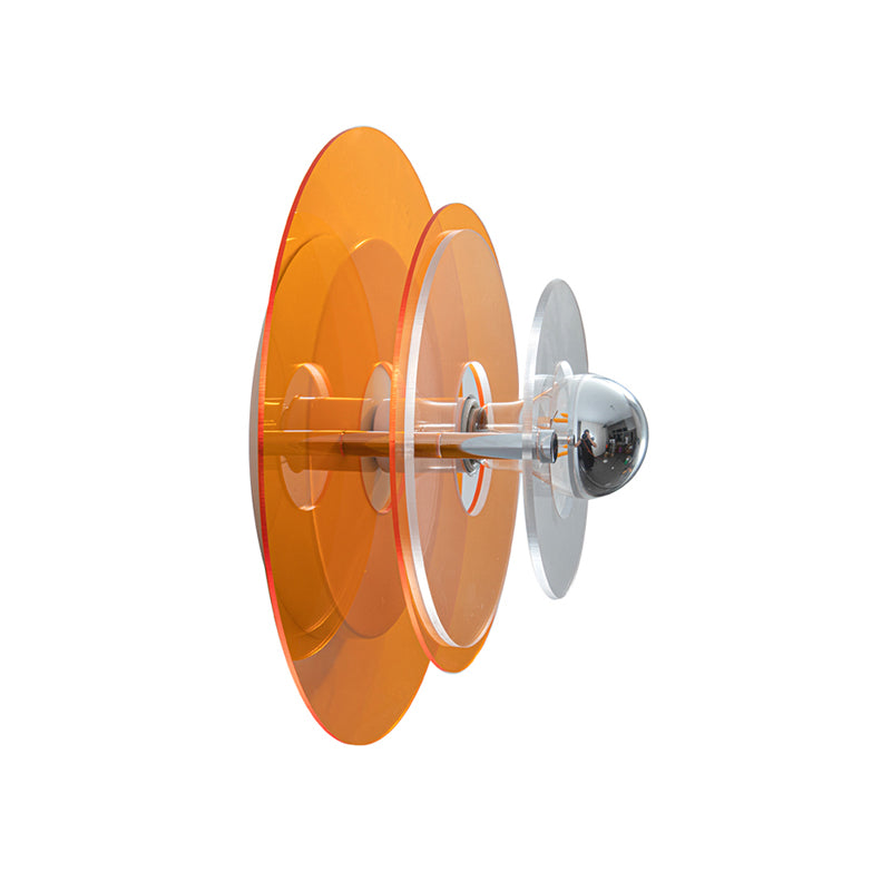 Creative Postmodern Round Sconce Lamp Acrylic 1-Light Staircase Wall Light Fixture