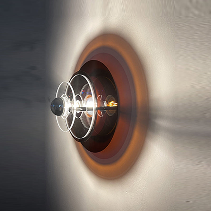 Creative Postmodern Round Sconce Lamp Acrylic 1-Light Staircase Wall Light Fixture