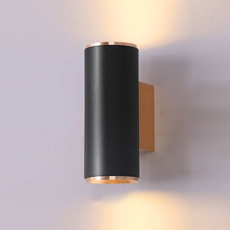 Medio cilindro forma de pared de metal estilo moderno 2 luces luz de montaje de pared
