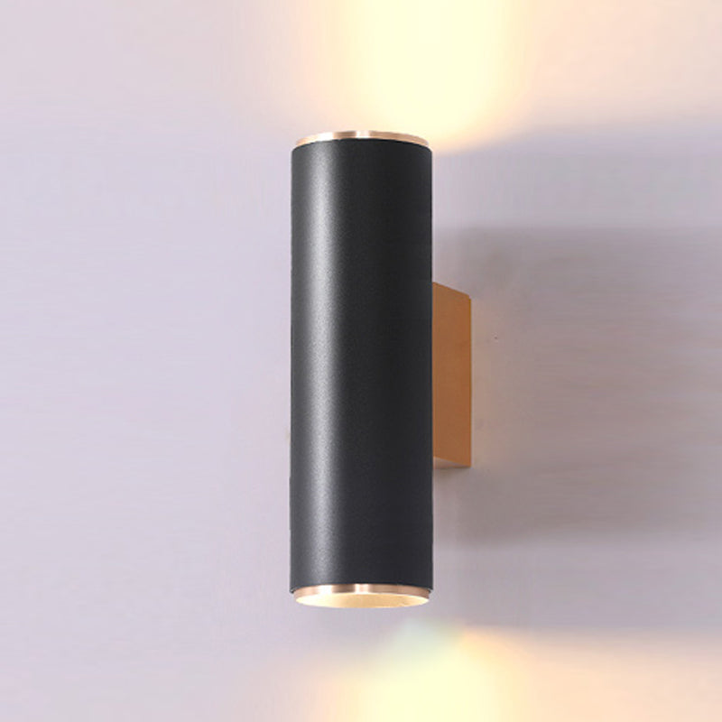 Medio cilindro forma de pared de metal estilo moderno 2 luces luz de montaje de pared