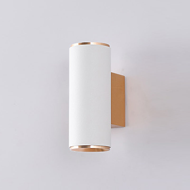 Medio cilindro forma de pared de metal estilo moderno 2 luces luz de montaje de pared