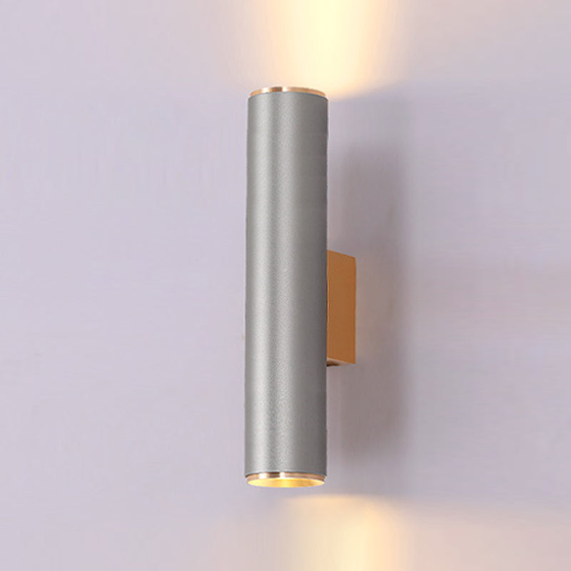 Medio cilindro forma de pared de metal estilo moderno 2 luces luz de montaje de pared